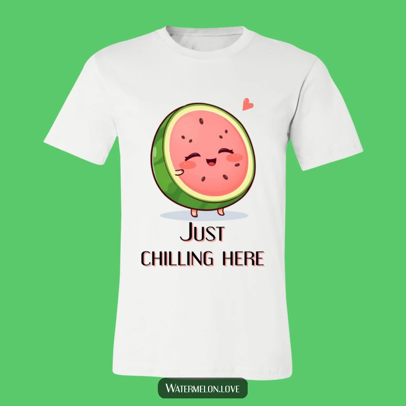 Funny Wobbly Watermelon T-Shirt - Relaxed Slice Tee for Lazy Days