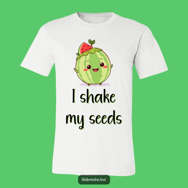 Funny Kawaii Watermelon Shimmy T-Shirt - Grinning Crowned Fruit Tee Gift