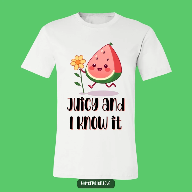Funny Kawaii Watermelon T-Shirt: Happy Skipping Fruit Design, Cool Gift for Fun Lovers