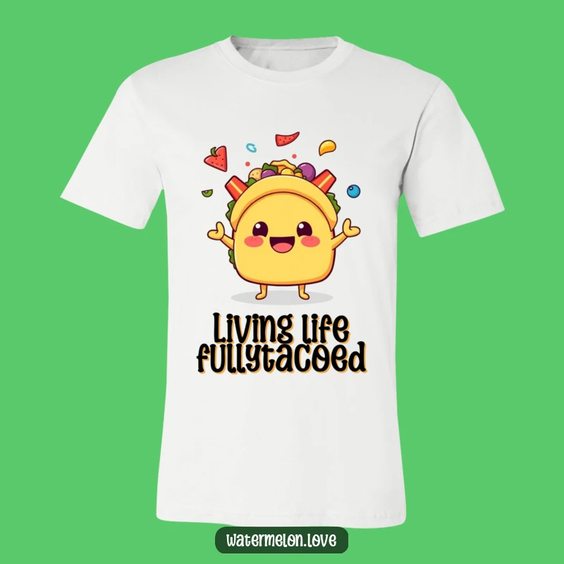 Funny Kawaii Taco Juggling T-Shirt: Wear Your Fiesta Spirit