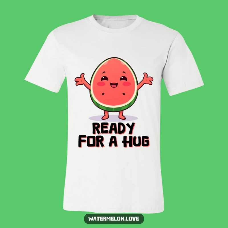 Funny Kawaii Watermelon Hug T-Shirt - Cheerful Wedge Graphic Tee Gift
