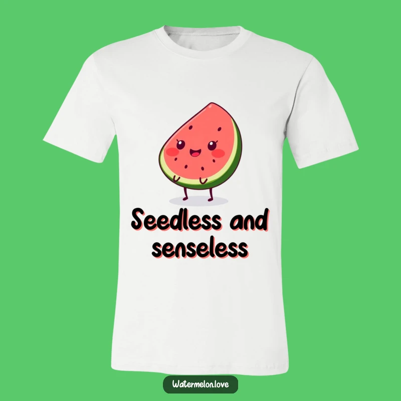 Funny Kawaii Watermelon Slice T-Shirt - Adorable Bouncing Graphic Tee Gift