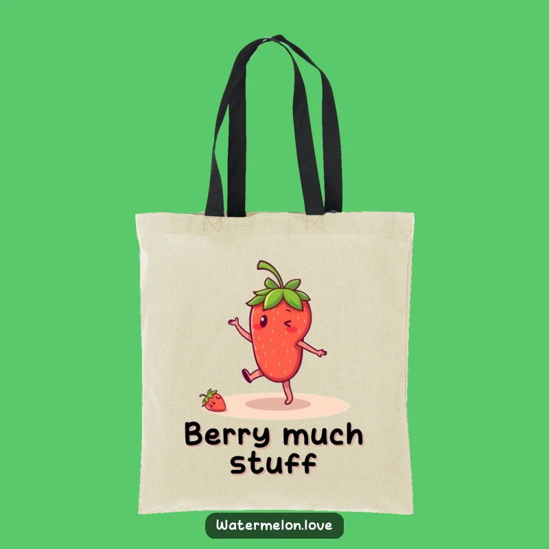 Funny Strawberry Tote Bag: Cartwheel Style, Practical and Funny Gift for Groceries