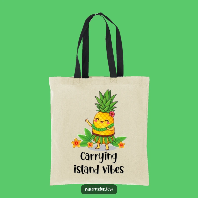 Funny Hula Pineapple Tote Bag: Dancing Fruit Accessory, Chic Hilarious Gift!