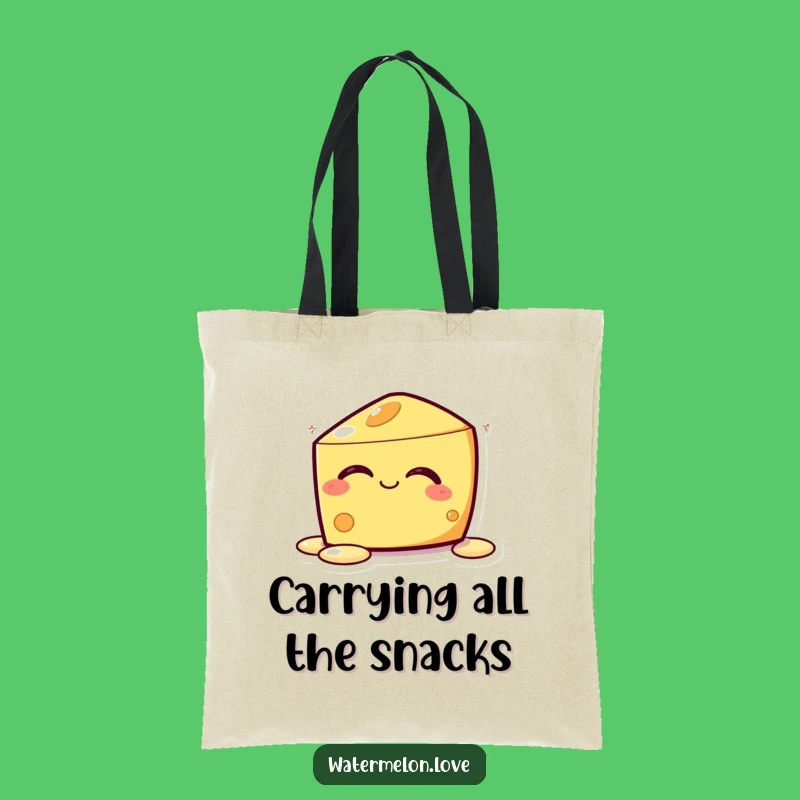 Funny Kawaii Melting Cheese Tote Bag: Carry Your Bliss Around!