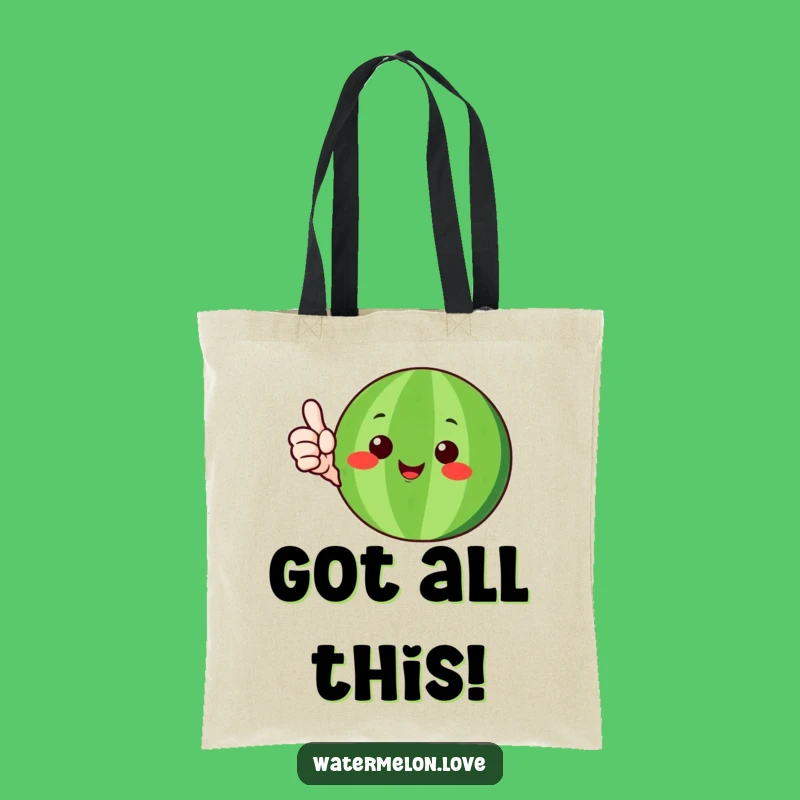Funny Happy Watermelon Tote Bag: Thumbs-Up Design, Practical Humorous Gift