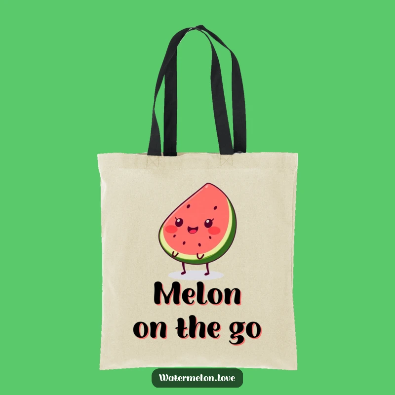 Funny Kawaii Watermelon Slice Tote Bag - Bouncing with Style Eco-Friendly Gift
