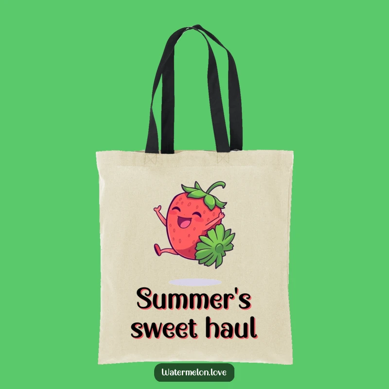 Funny Strawberry Cartwheel Giggling Tote Bag: Carry Your Joyful Spirit