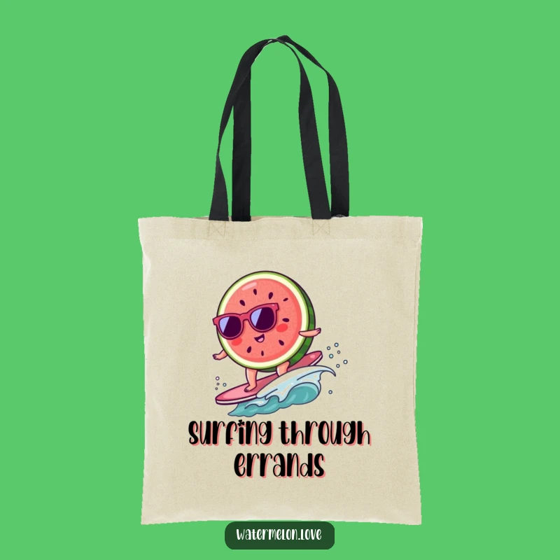 Funny Kawaii Watermelon Tote Bag: Hilarious Surfing Fruit for Beach Trips, Perfect Funny Gift